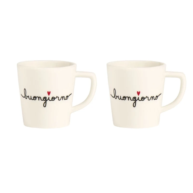 Simple Day – Set 2 tazzine espresso 100 ml con decori