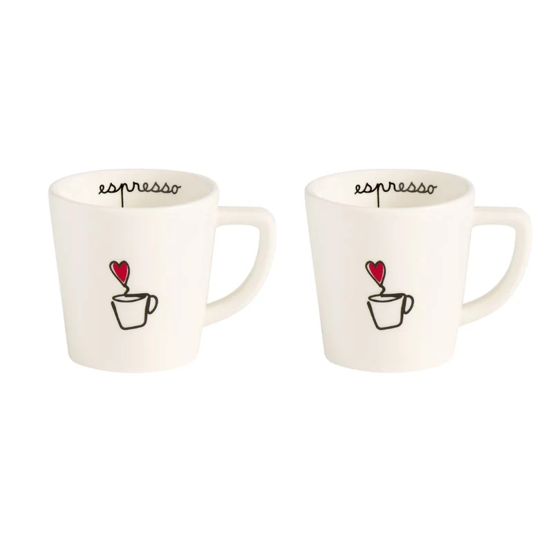 Simple Day – Set 2 tazzine espresso 100 ml con decori
