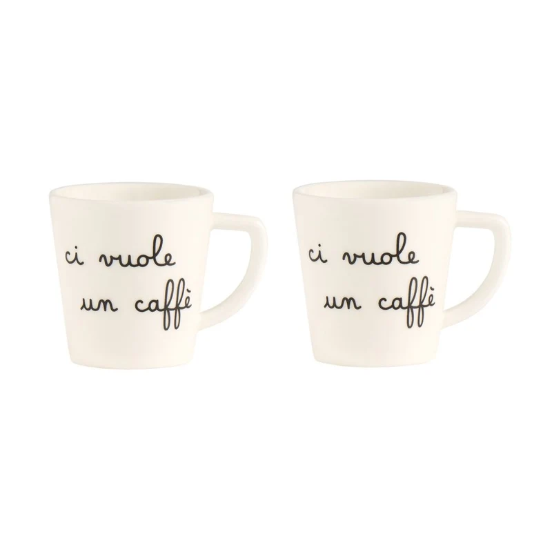 Simple Day – Set 2 tazzine espresso 100 ml con decori