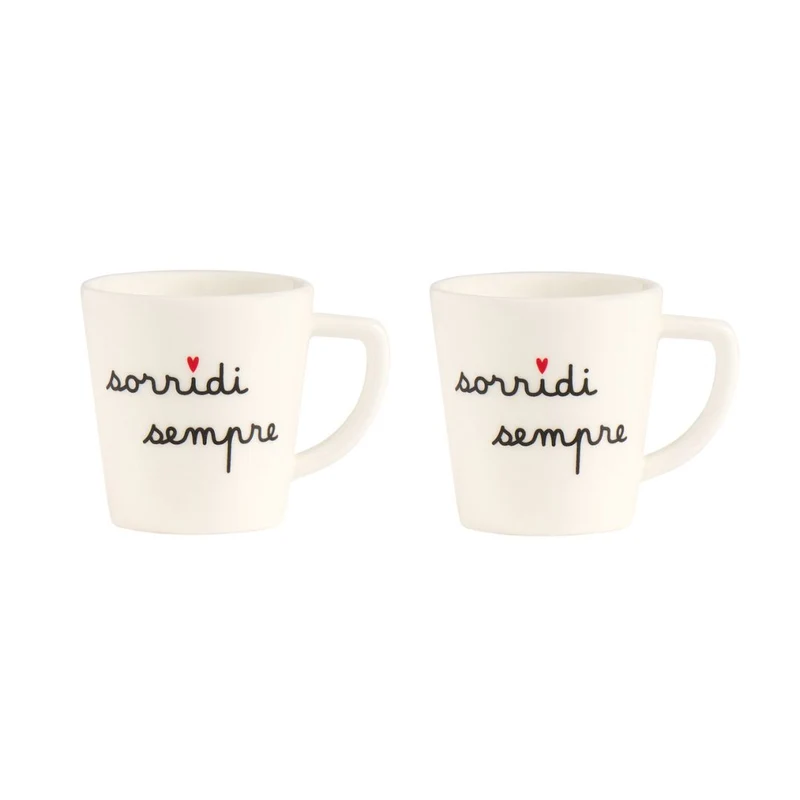 Simple Day – Set 2 tazzine espresso 100 ml con decori