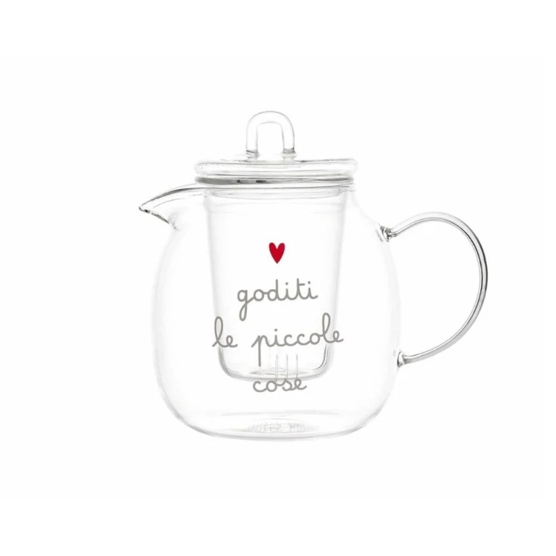 Simple Day – Teiera 600 ml con scritta Goditi le piccole cose