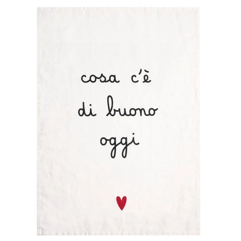 Simple Day – Canovaccio lino bianco o naturale con scritte e decori