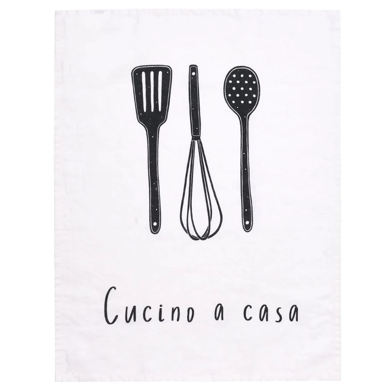 Simple Day – Canovaccio lino bianco o naturale con scritte e decori