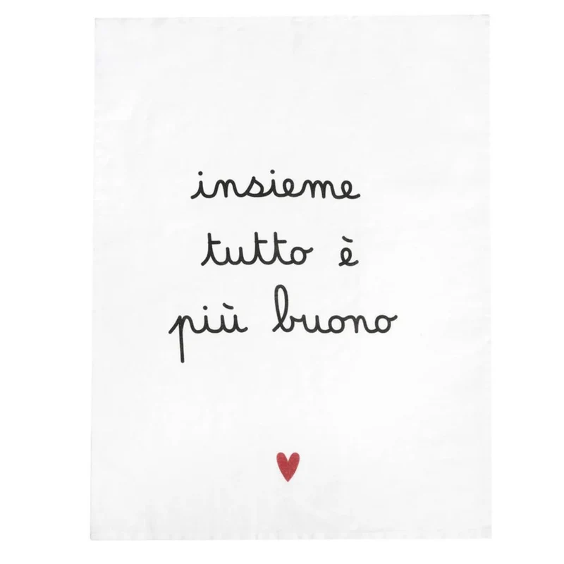 Simple Day – Canovaccio lino bianco o naturale con scritte e decori