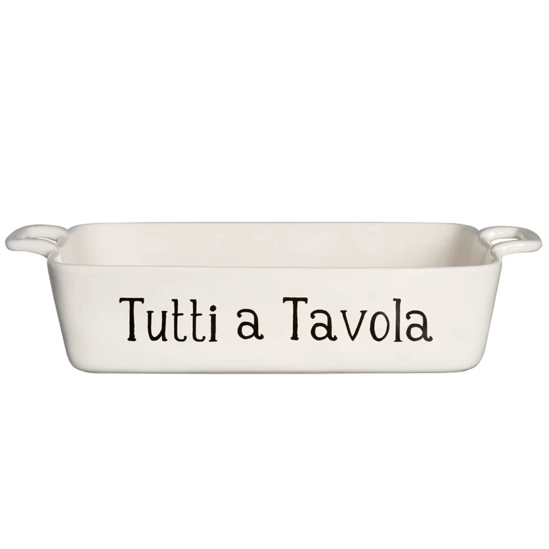 Simple Day - Pirofila in grès rettangolare con scritta