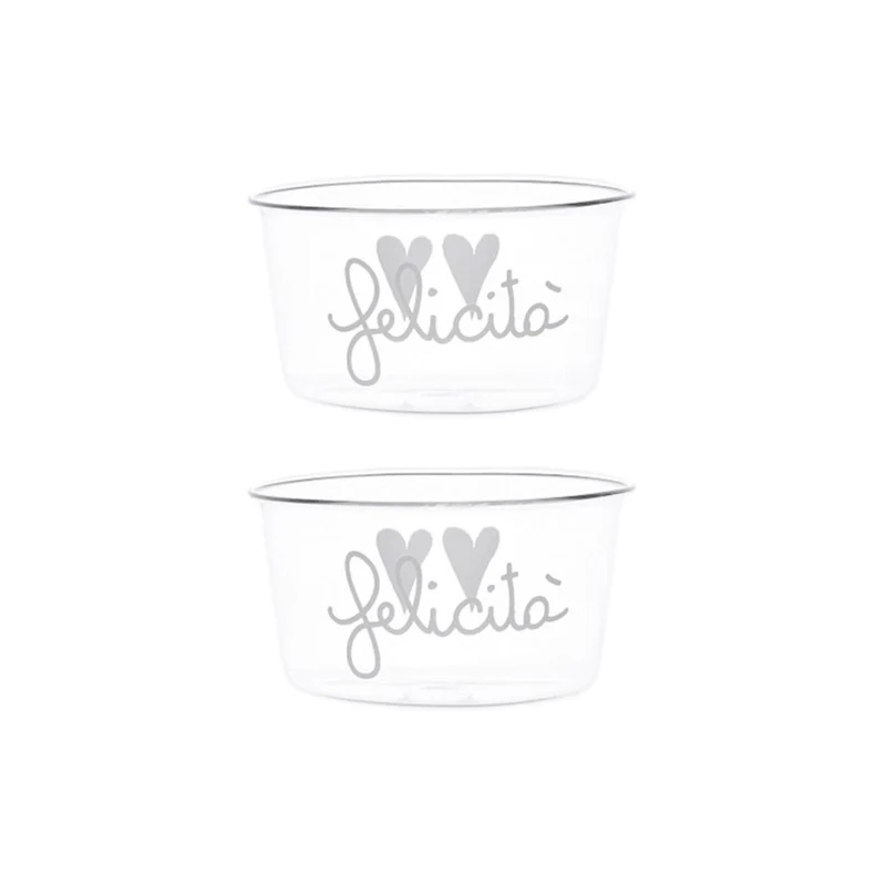 Simple Day – Set 2 coppette 20 cl con scritte