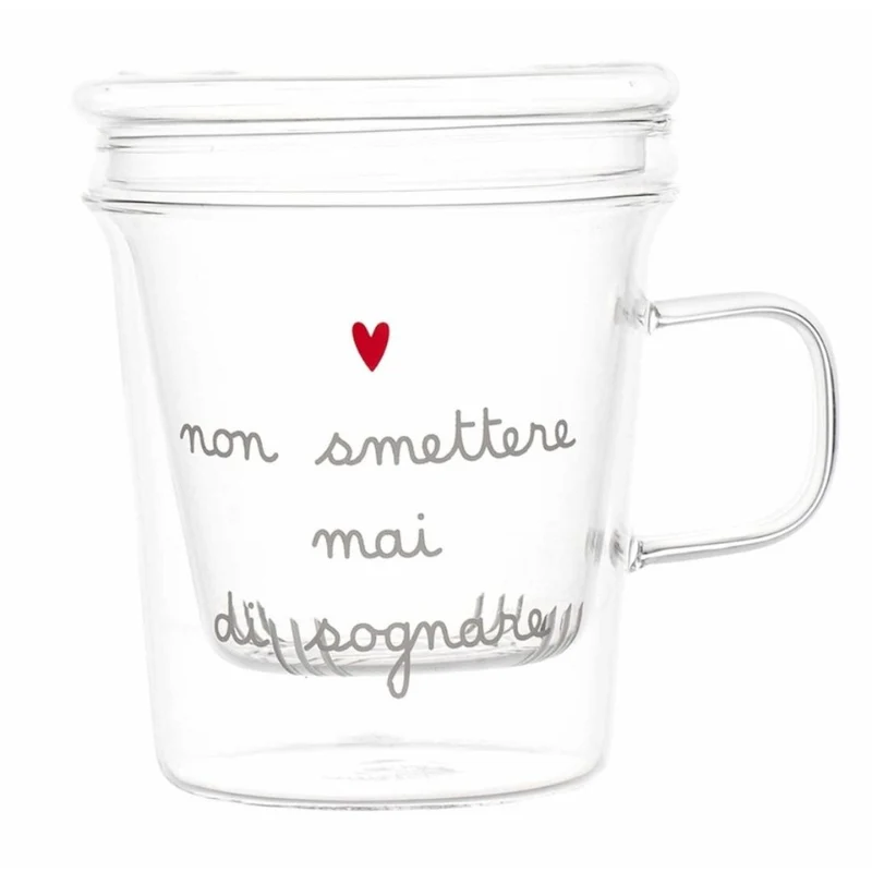 Simple Day – Tisaniera con infusore 400 ml con scritte