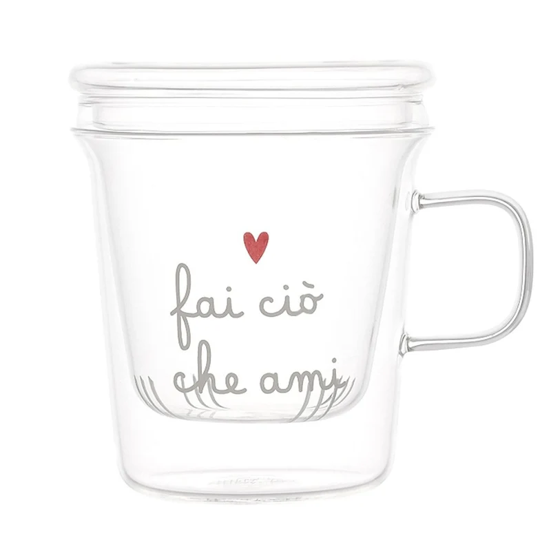 Simple Day – Tisaniera con infusore 400 ml con scritte