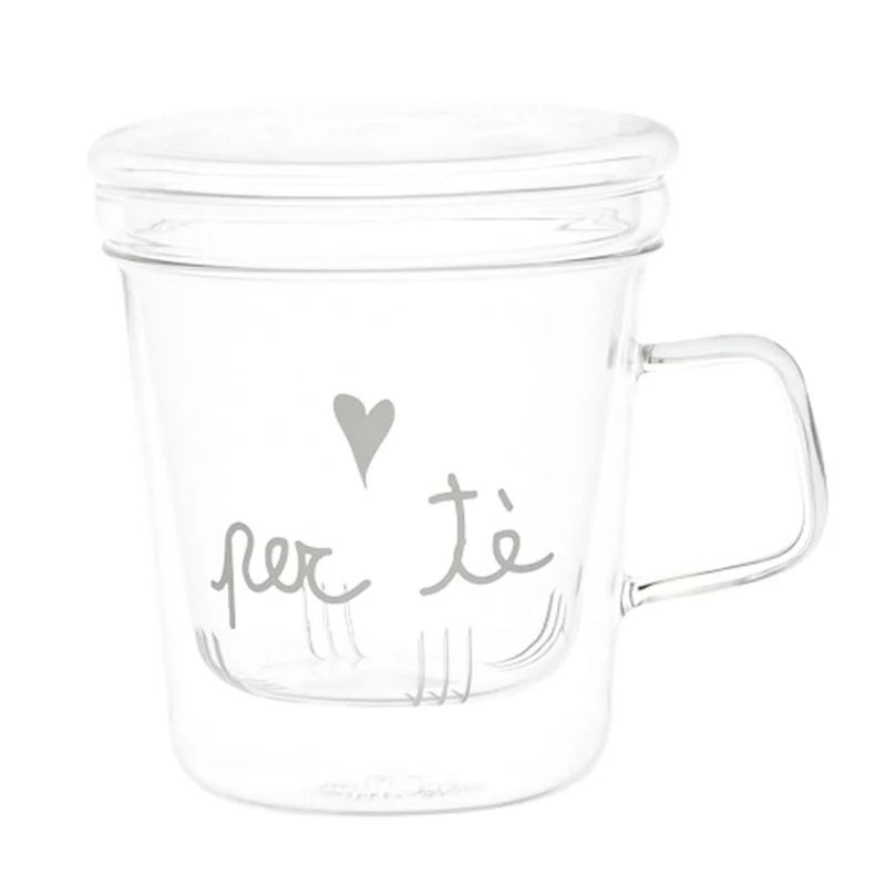 Simple Day – Tisaniera con infusore 400 ml con scritte