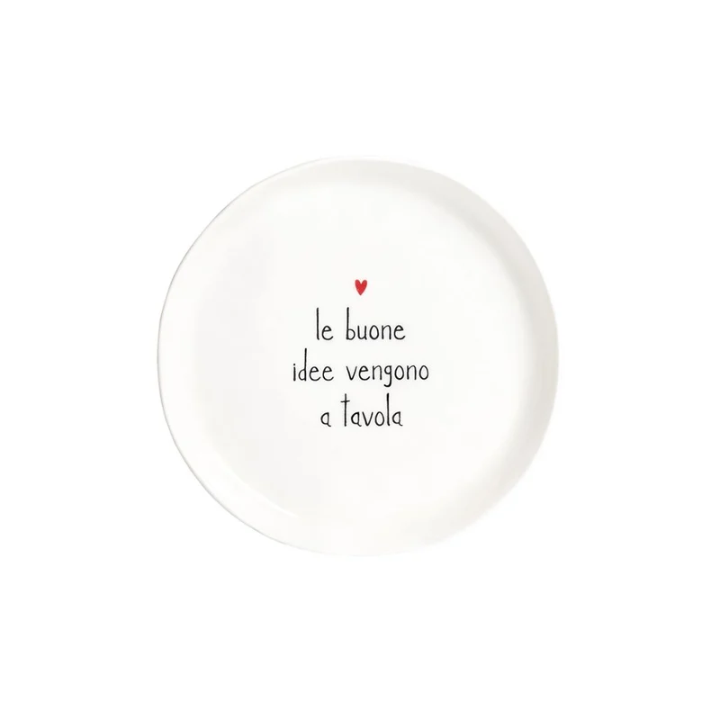 Simple Day – Set 2 piatti dessert Ø21 cm con scritte