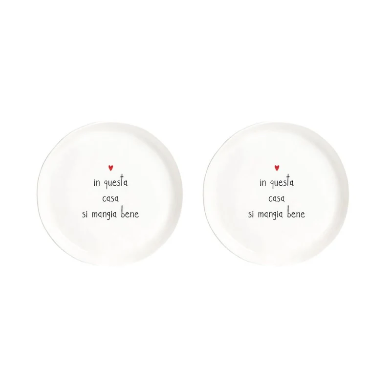 Simple Day – Set 2 piatti dessert Ø21 cm con scritte