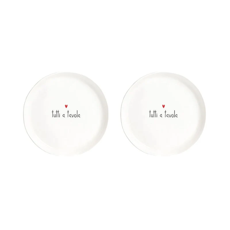 Simple Day – Set 2 piatti dessert Ø21 cm con scritte