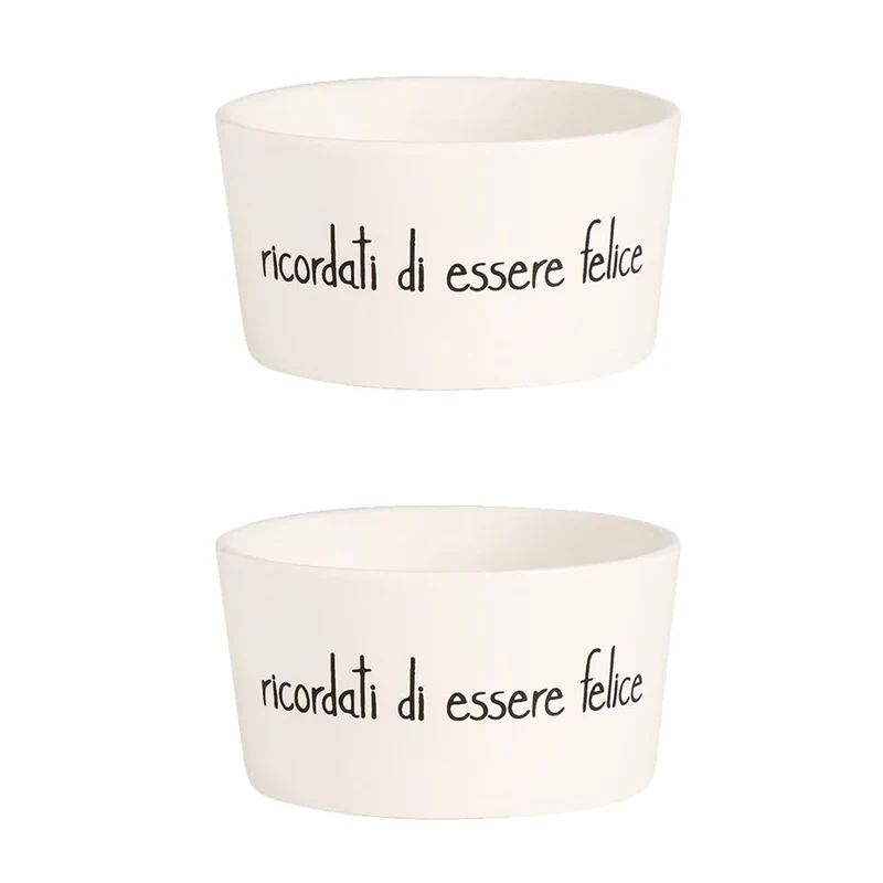 Simple Day – Set 2 coppette in grès 20 cl con scritte
