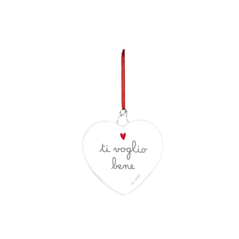 Simple Day – Pallina cuore vetro 15 cm con scritte