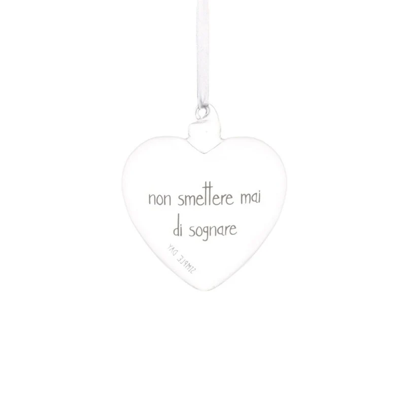 Simple Day – Pallina cuore vetro 11 cm con scritte