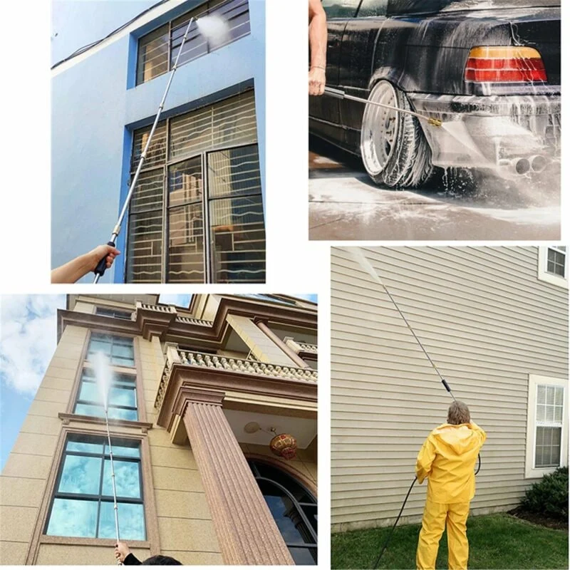 Telescopic High-Pressure Washer Lance for Windows and Gutters with 5 Nozzles