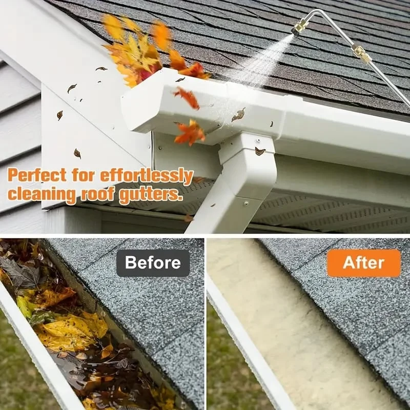 Telescopic High-Pressure Washer Lance for Windows and Gutters with 5 Nozzles