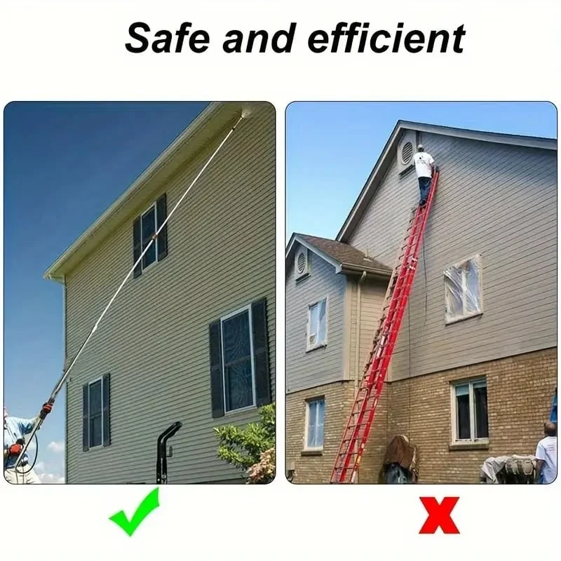 Telescopic High-Pressure Washer Lance for Windows and Gutters with 5 Nozzles