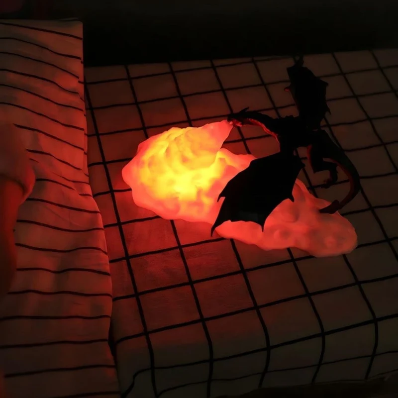 Halloween Night Light Fire-Breathing Dragon with a Soft Glow for the Bedroom Bedside Table