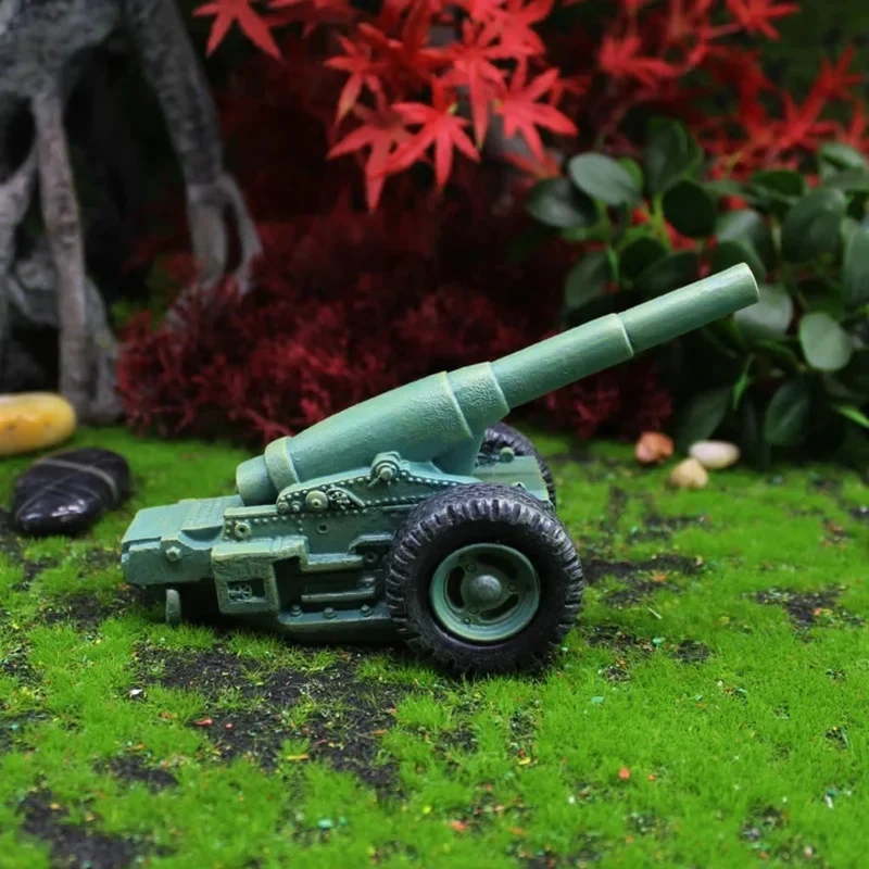 Halloween decoration, garden gnome with a military cannon, garden ornament, metal decorations