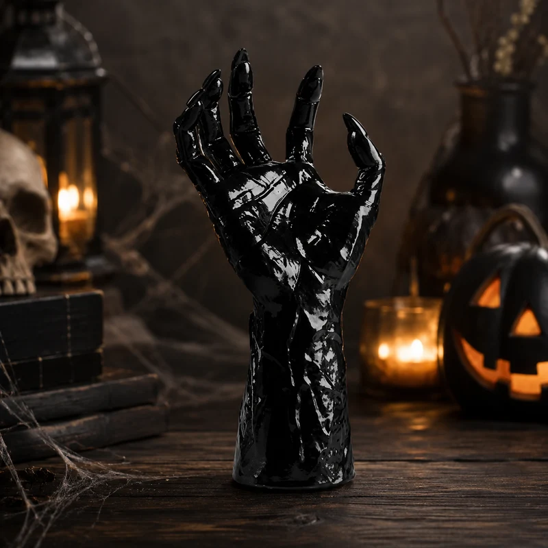 Halloween Gothic tealight candle holder, Demon Hand with Claws, wall-mounted 3D Gothic candle holder