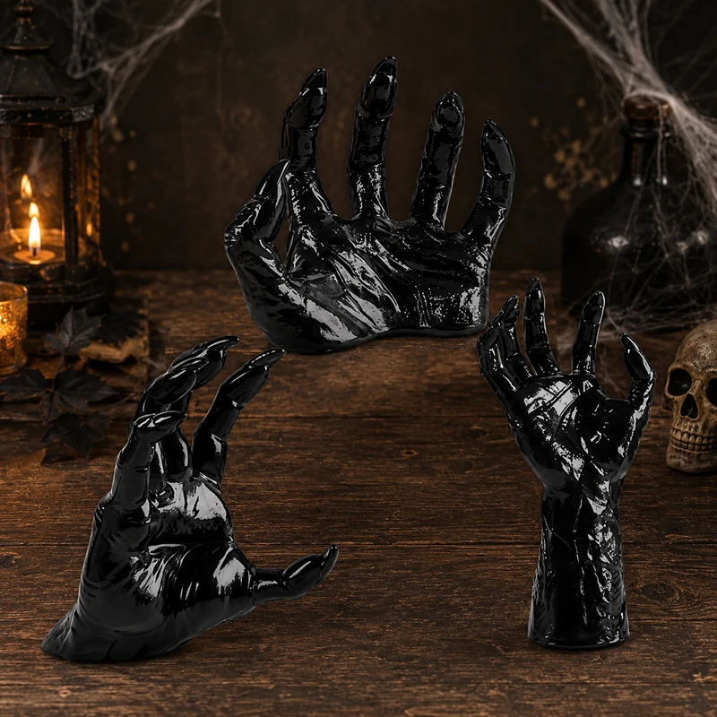 Halloween Gothic tealight candle holder, Demon Hand with Claws, wall-mounted 3D Gothic candle holder