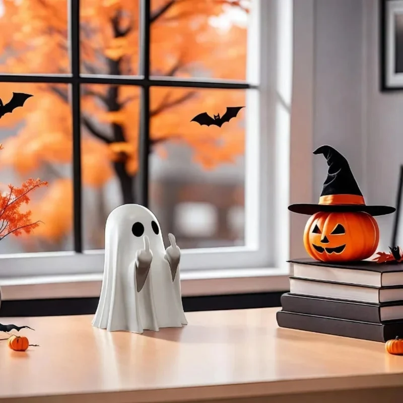 Halloween Home Decorations Resin Ghost Figurine for Desk and Shelf