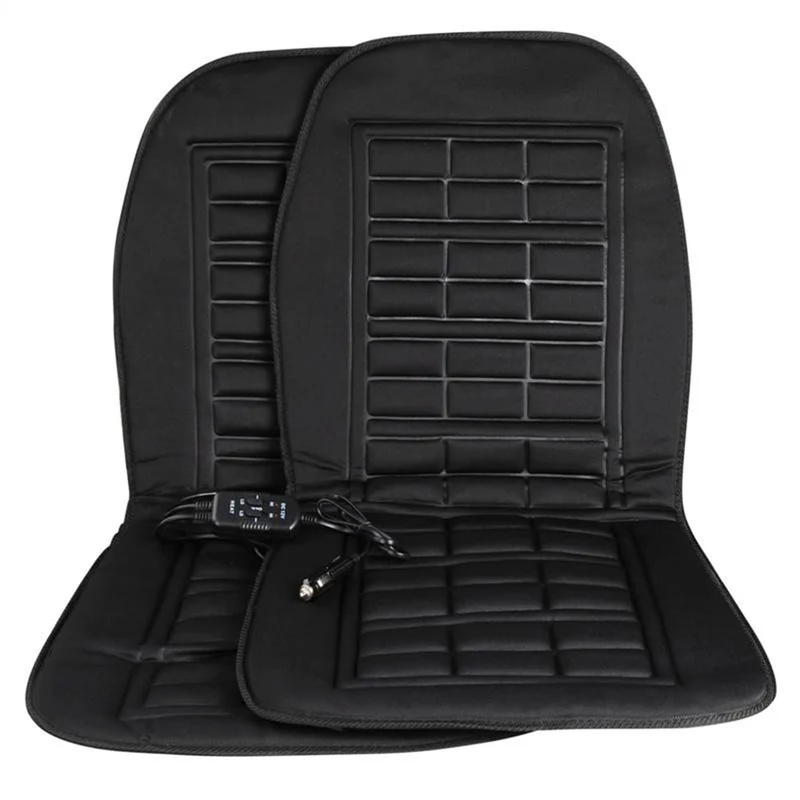 Car Seat Heating Mat with Remote Control, 12V Cigarette Lighter, 2 pcs