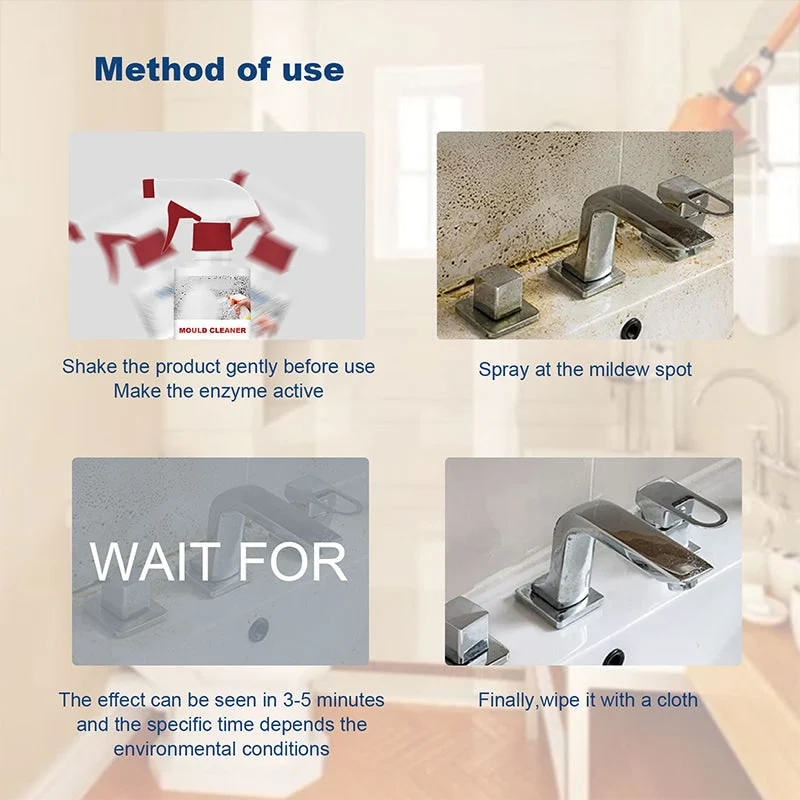 Mold and Mildew Remover for Walls, Home Cleaning Spray, 60 ml Treatment