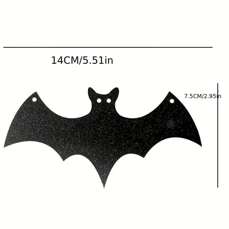 Halloween Glitter Bat Garland Hanging Wall Decoration