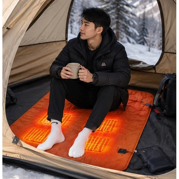 USB Heated Camping Mat with Temperature Control and Heating Zones