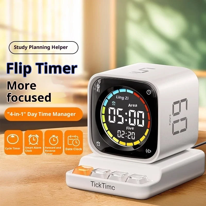 Digital Gravity Timer Cube with USB-C Charging Base