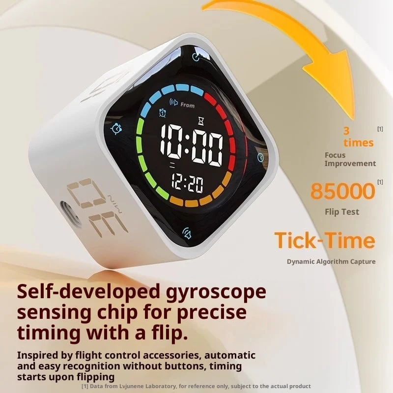 Digital Gravity Timer Cube with USB-C Charging Base