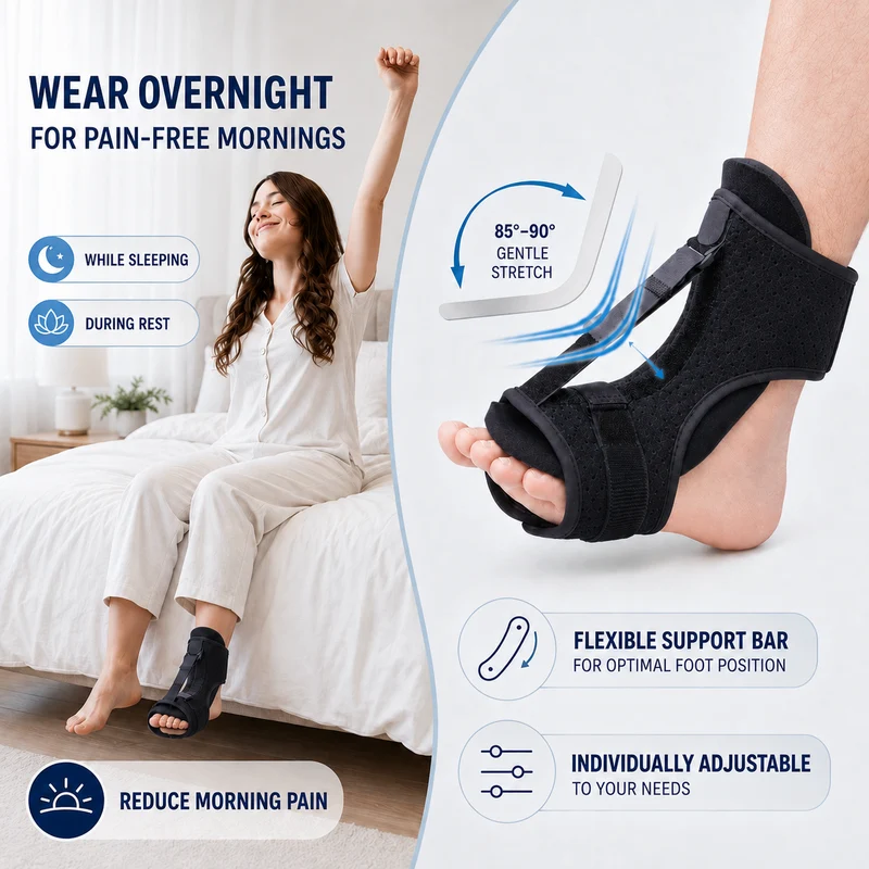 Voetsteun voor de nacht – drie instelbare banden en een luchtige schaal
