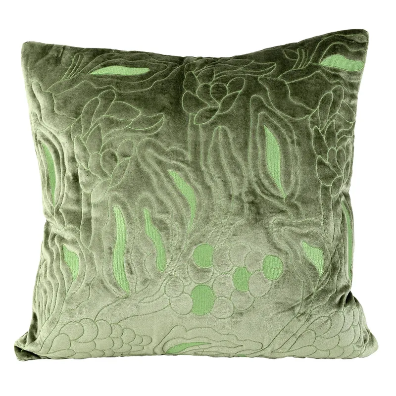 Cuscino 45x45 Cm Velluto Verde Quiltato