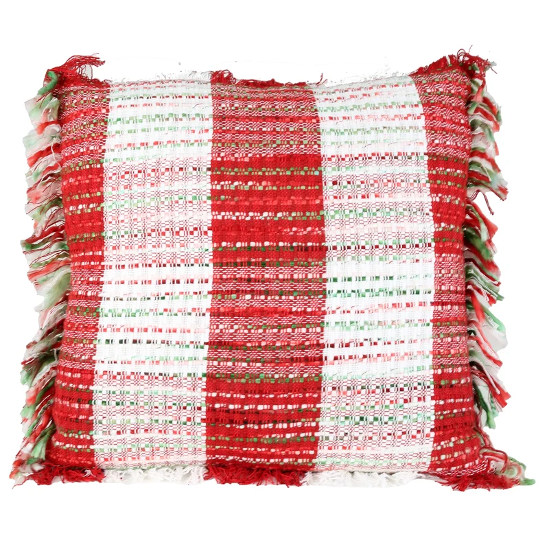 Cuscino 45x45 Cm Cotone Rosso Bianco