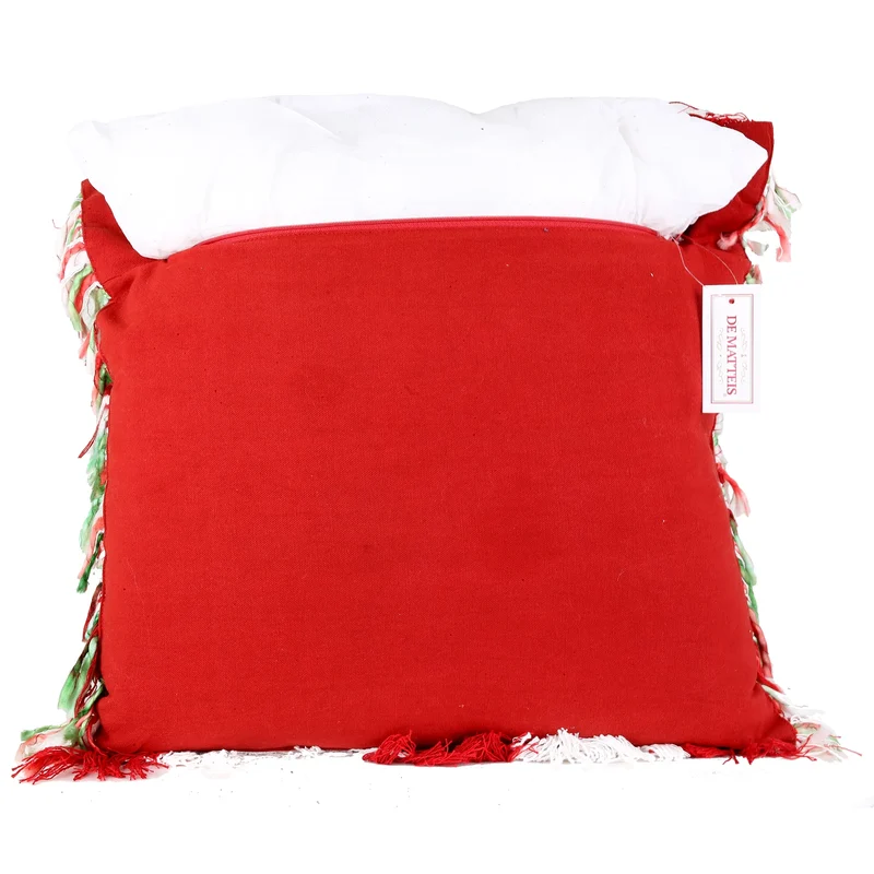 Cuscino 45x45 Cm Cotone Rosso Bianco