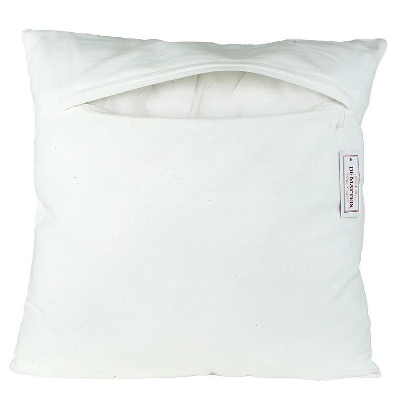 Cuscino 45x45 Cm Cotone Ricamo Fiori Azzurri