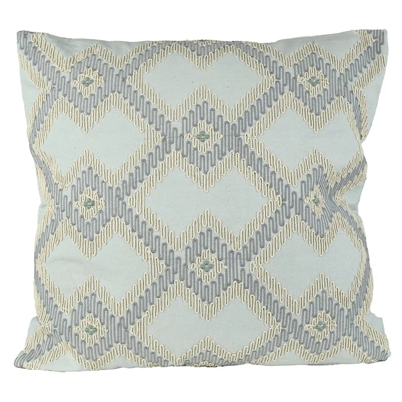Cuscino 45x45 Cm Cotone Ricamato Azzurro