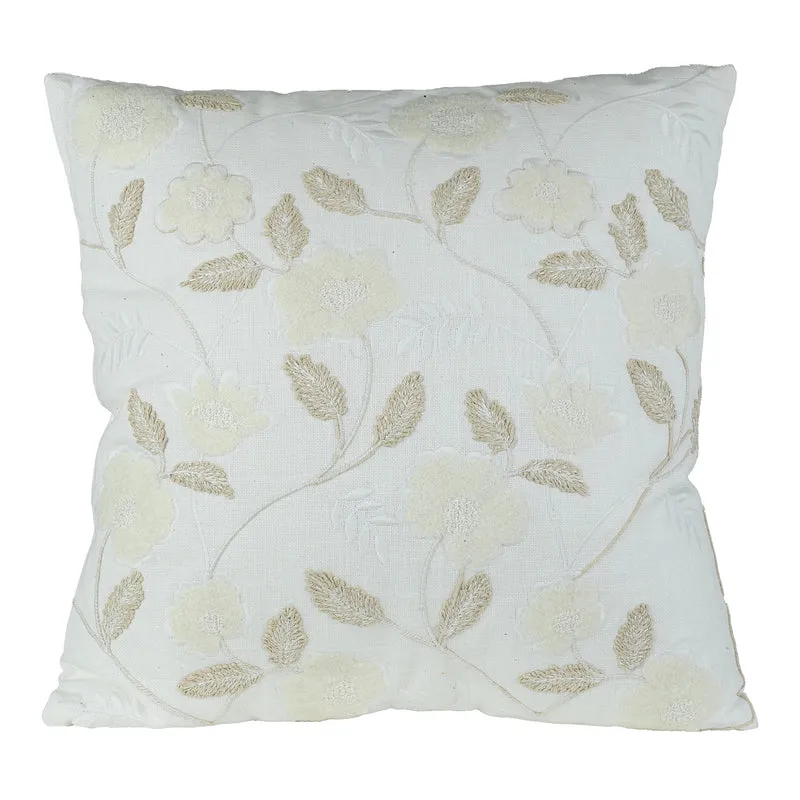 Cuscino 45x45 Cm Cotone Crema Ricamato