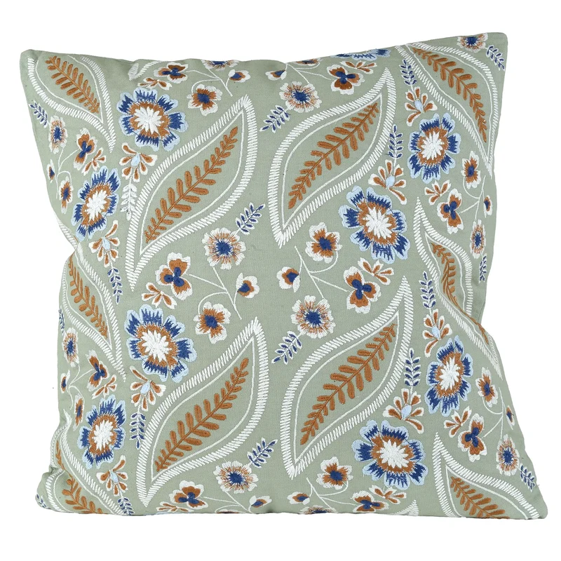 Cuscino 45x45 Cm Cotone Ricamo Floreale