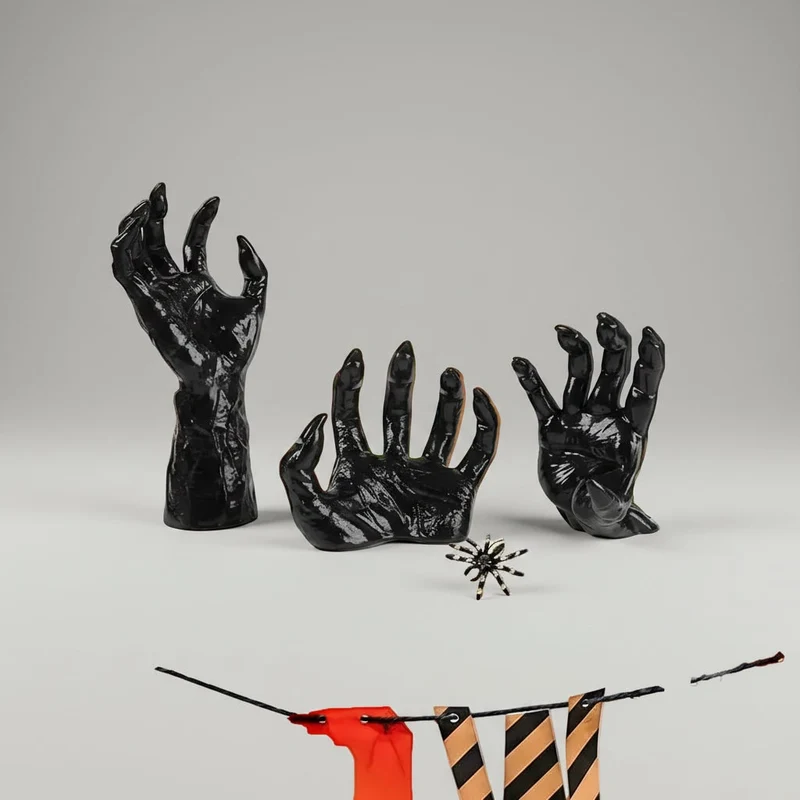 Halloween Home Decorations Wall Candle Holder Hand with Pointed Claws