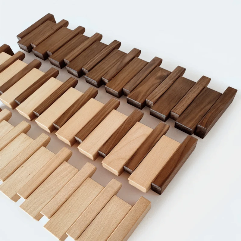 Wandkapstok met intrekbare haken – Massief hout van 31 tot 75 cm breed