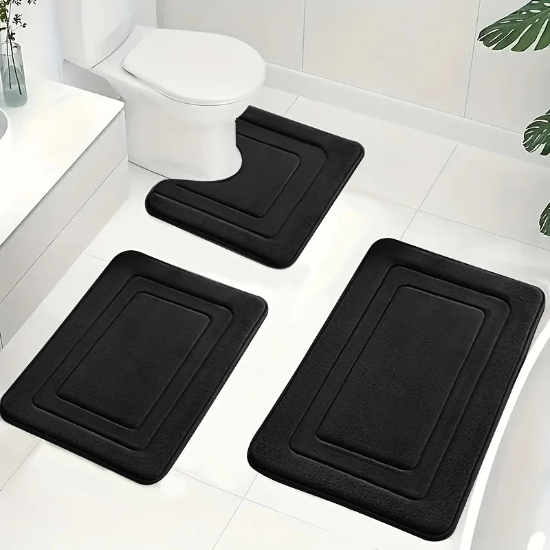 Badmattenset van memory foam – Drie delen met absorberende toplaag
