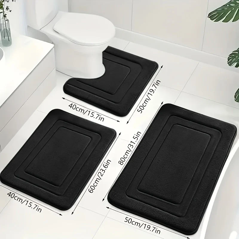 Badmattenset van memory foam – Drie delen met absorberende toplaag