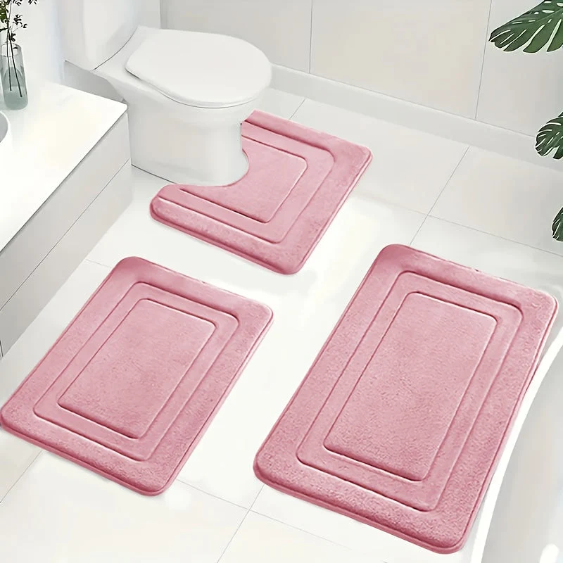 Badmattenset van memory foam – Drie delen met absorberende toplaag