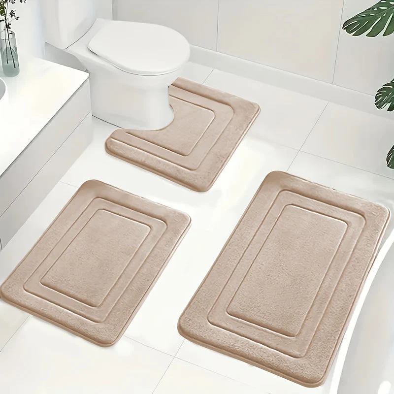 Badmattenset van memory foam – Drie delen met absorberende toplaag