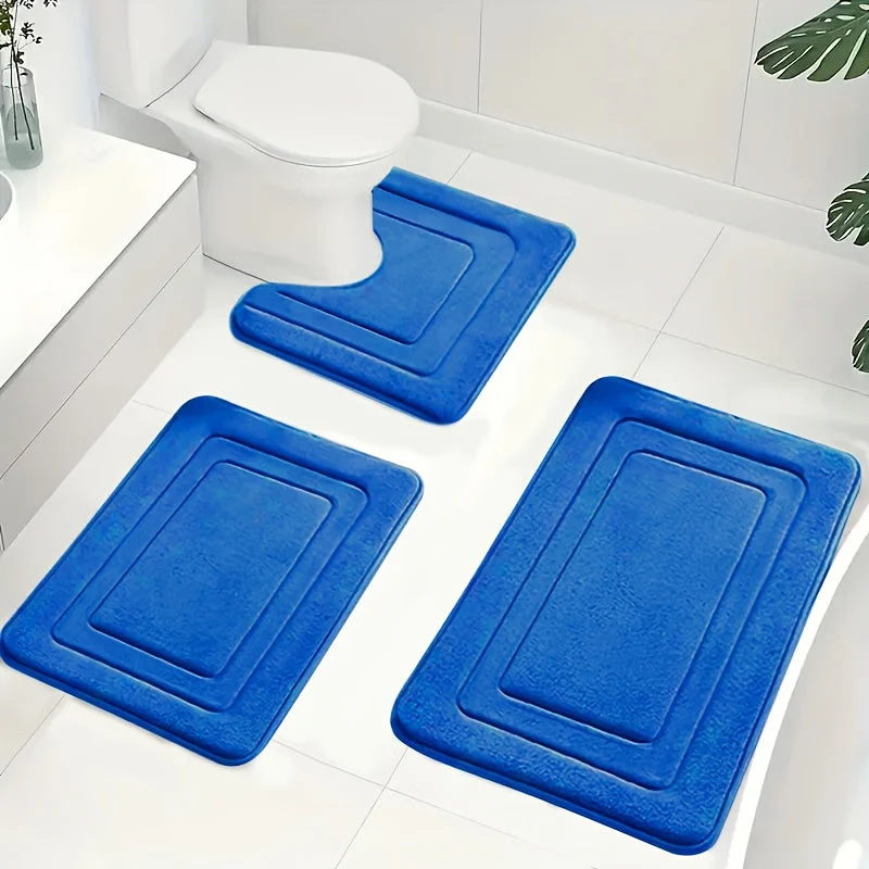 Badmattenset van memory foam – Drie delen met absorberende toplaag