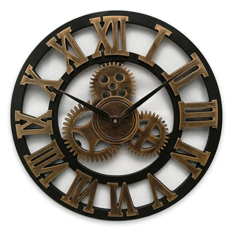 Wandklok industrieel – Tandwielontwerp in MDF met nauwkeurig kwartsuurwerk