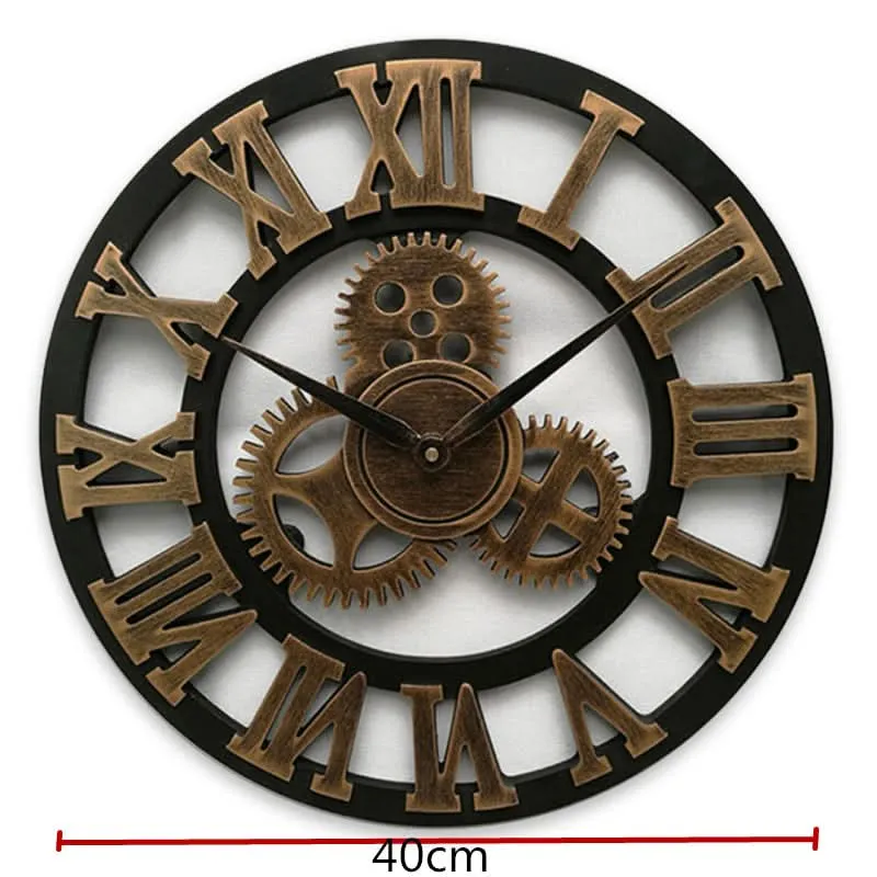 Wandklok industrieel – Tandwielontwerp in MDF met nauwkeurig kwartsuurwerk